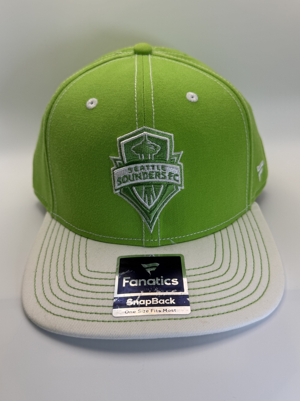 Seattle Sounders FC Fanatics Snapback Hat Green White Adjustable One Size